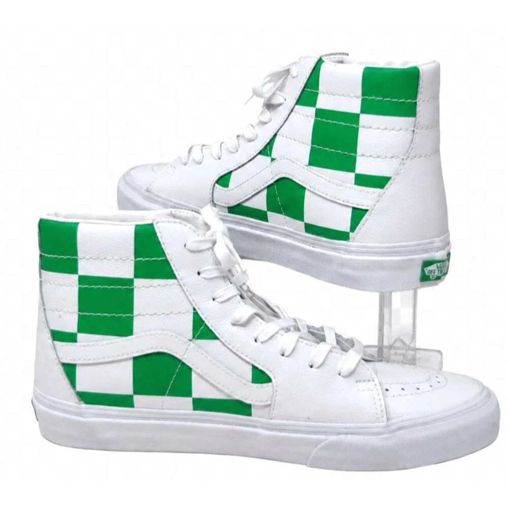 Vans SK8-Hi Mens 9.5 Shoes Skate Casual Leather Check Womens 11